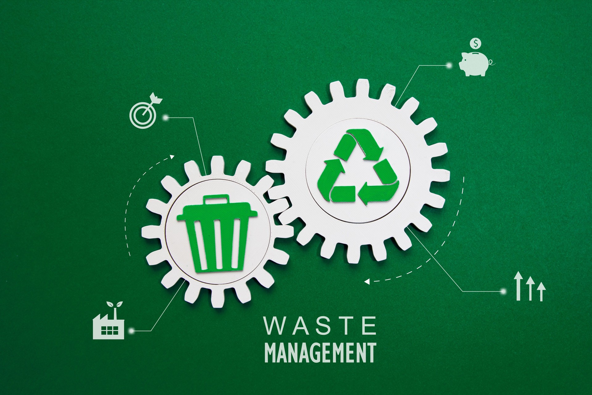 Waste Management System with Recycling Gears Concept